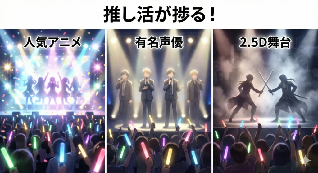 アニメだけじゃない。声優のオリジナル番組や舞台など、「推し活」が捗るコンテンツが満載です。